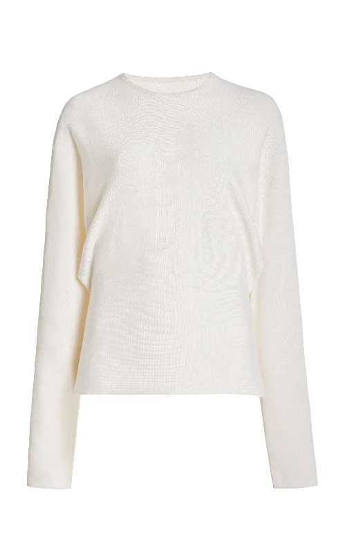First Order Discount Theodore Knit Sweater in Ivory Cashmere Silk