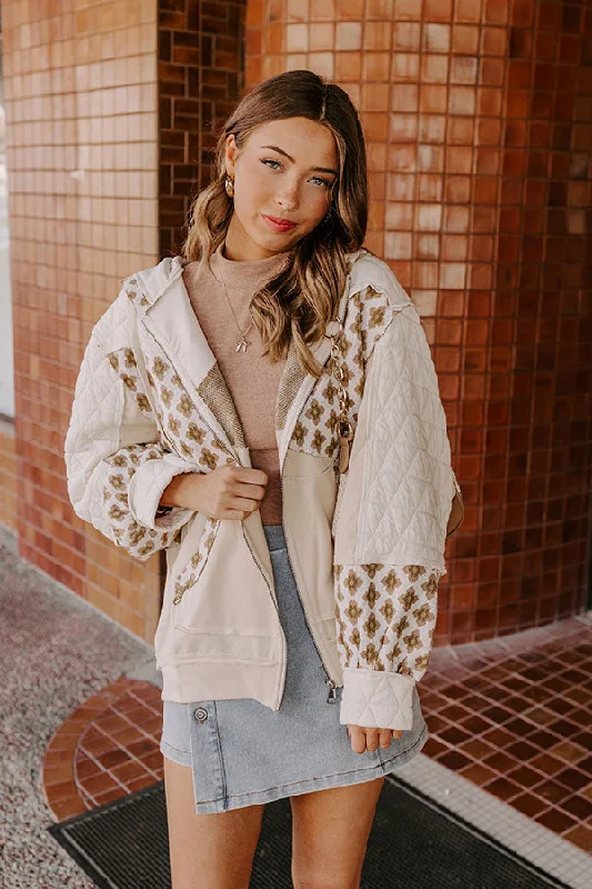 Luxury Style Women's Contemporary Apparel Falling For Autumn Quilted Sweater in French Vanilla