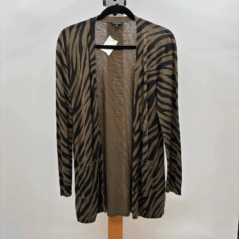 Day-To-Night Styles Talbots Women's Size M Olive Tiger Cardigan