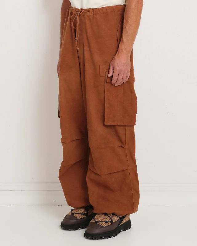 Budget-Friendly Fashion Peace Pants - Bark Brown Slub