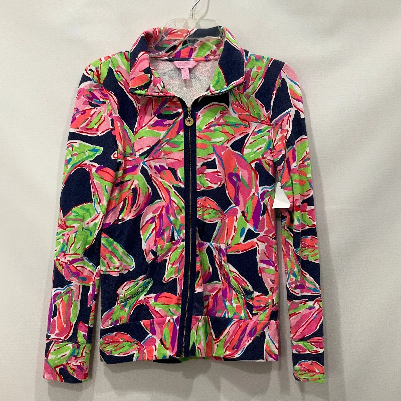 Disco - Inspired Retro Dance Look Multi-colored Top Long Sleeve Fleece Pullover Lilly Pulitzer, Size Xs