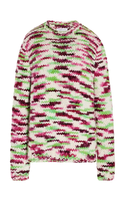 Signature Style Essentials Lawrence Knit Sweater in Space Dye Jewel Multi Welfat Cashmere