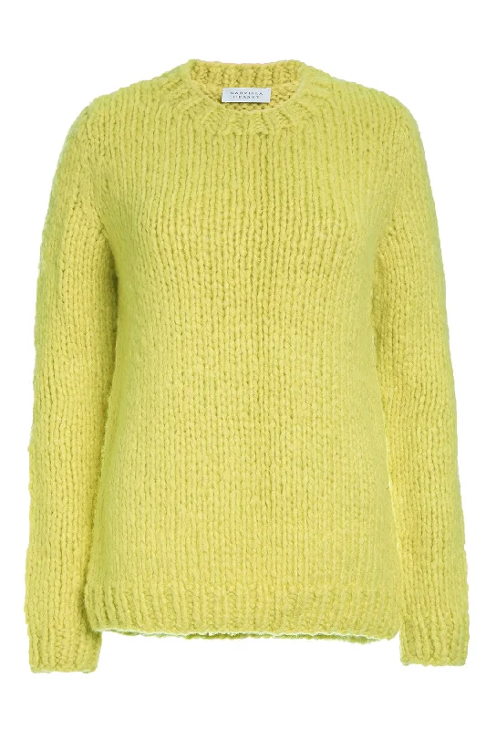 Cutting Edge Fashion Lawrence Knit Sweater in Lemon Welfat Cashmere