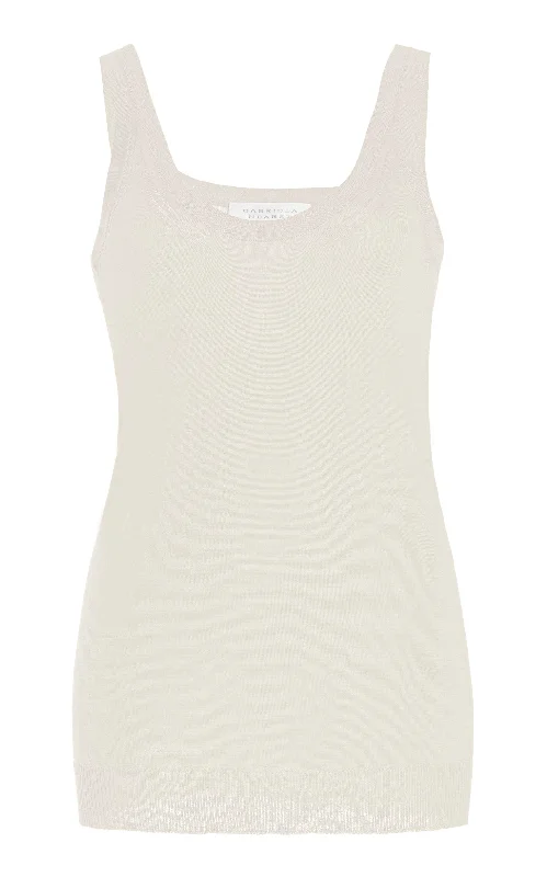 Trendy Styles Toby Knit Tank Top in Ivory Cashmere Silk