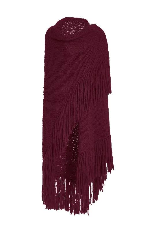 Casual Fashion Lauren Knit Wrap in Bordeaux Welfat Cashmere