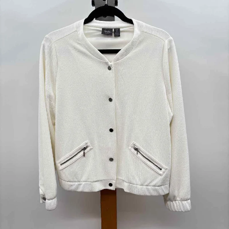 Discounts On Casual Weekend Styles Chico's Women's Size L Ivory Solid Jacket