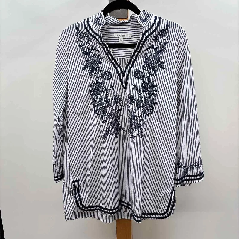 Fashion Sale Chico's Women's Size M Navy Stripe Tunic
