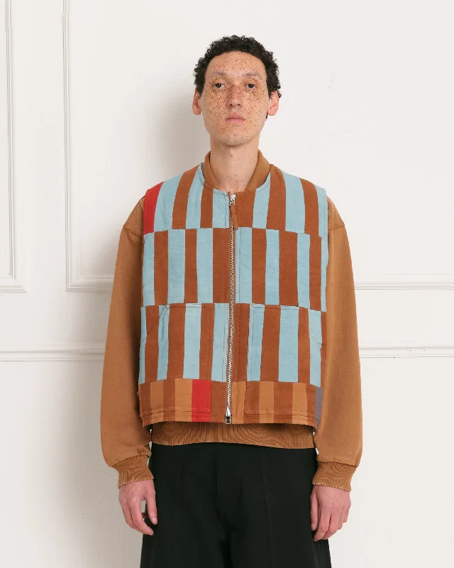 Fashion Sale Saturn Vest - Indigo Stripe Patchwork