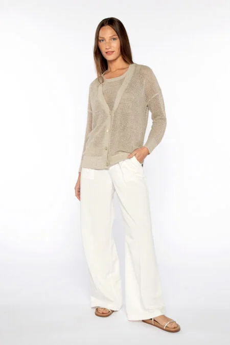 Find Your Unique Flair Kinross Cashmere Lurex Mesh Cardigan