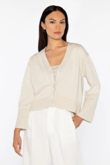 High End Designer Brands Discount Kinross Cashmere Wide Sleeve Cardigan