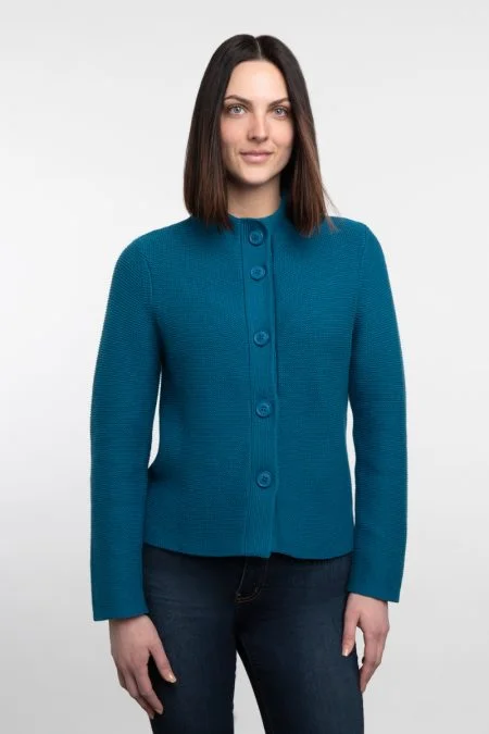 Redefining Women's Fashion Kinross Cashmere Buttoned Mock Cardigan