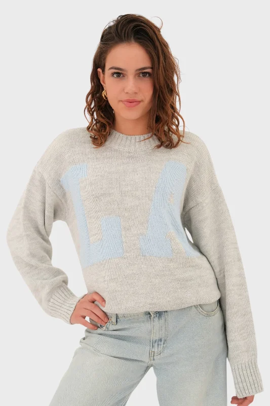 Holiday Attire Sale "LA" sweater light blue