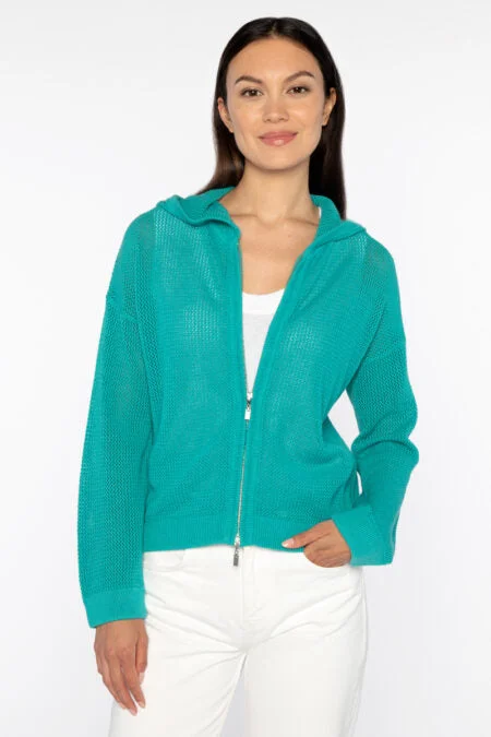 Holiday Attire Sale Kinross Cashmere Mesh Zip Hoodie