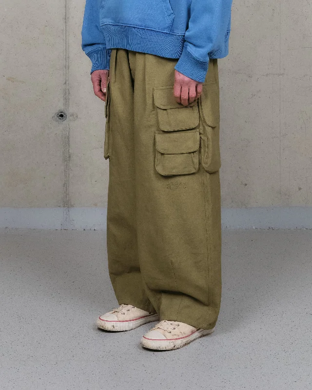 Casual Chic Forager Pants - Olive Slub