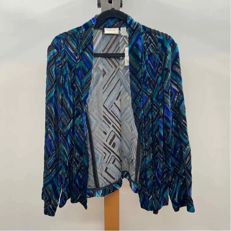 Dive Into Trendy Styles Chico's Women's Size XL Black lines Cardigan