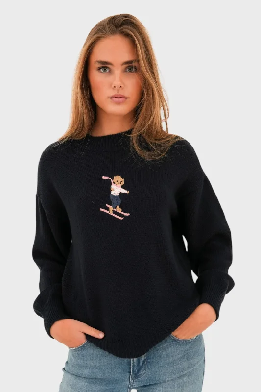 Dive Into Trendy Styles "Hit the slopes" sweater navy