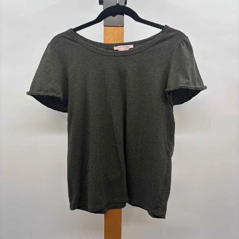 Everyday Glamour Philosophy Women's Size L Green Heathered Short Sleeve Shirt