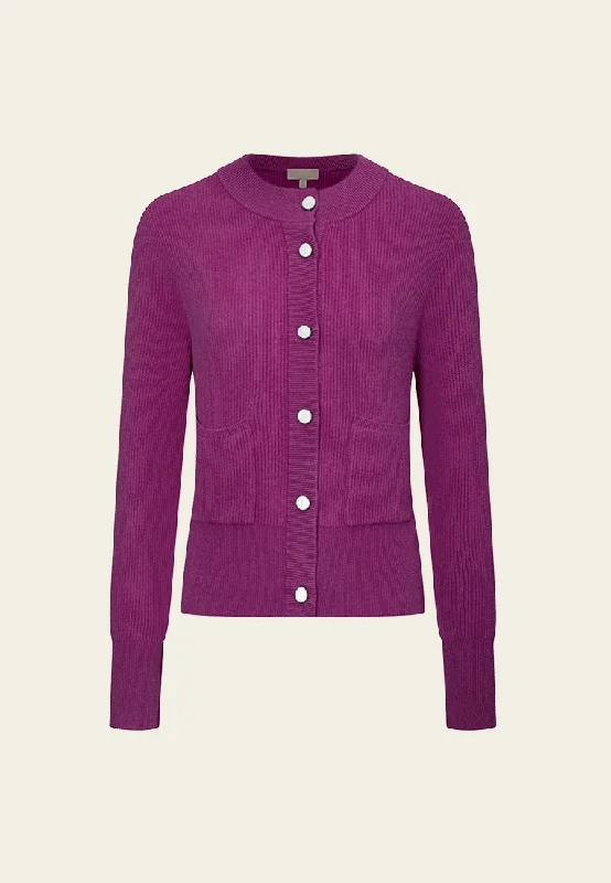 Feminine Flow Slim-fit Ribbed-knit Cardigan