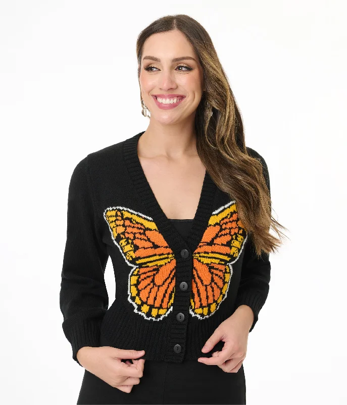 Fashion Sale Smak Parlour 1960s Black Monarch Butterfly Cardigan