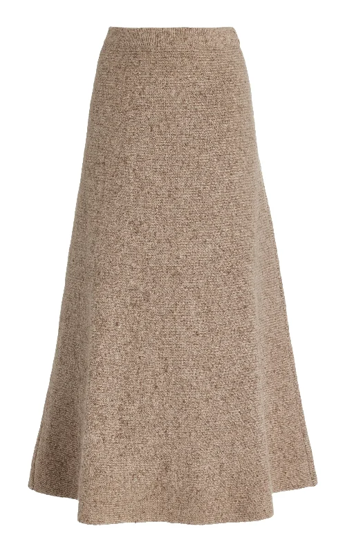 Stylish Savings Eden Knit Maxi Skirt in Oatmeal Multi Cashmere