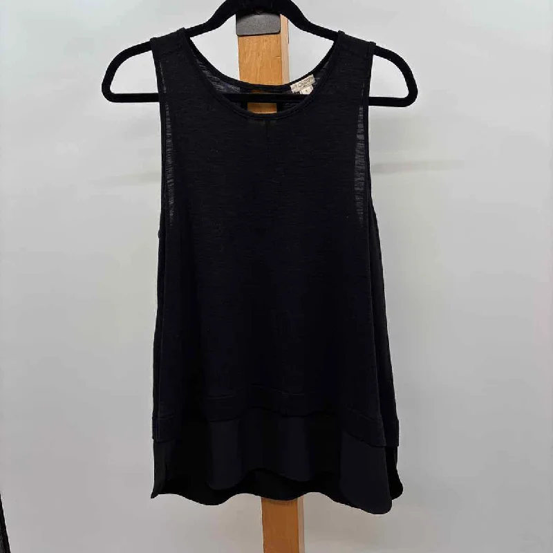 Trend Alert J Crew Women's Size M Black Solid Sleeveless Shirt