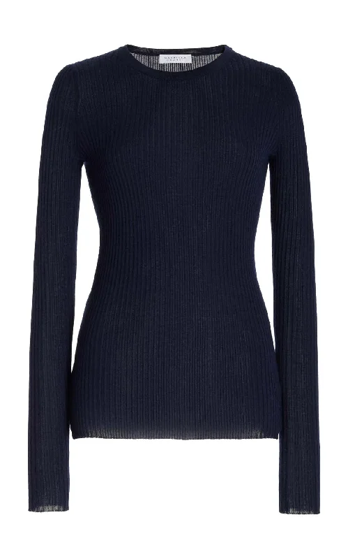 Low Price Special Browning Knit Sweater in Dark Navy Cashmere Silk