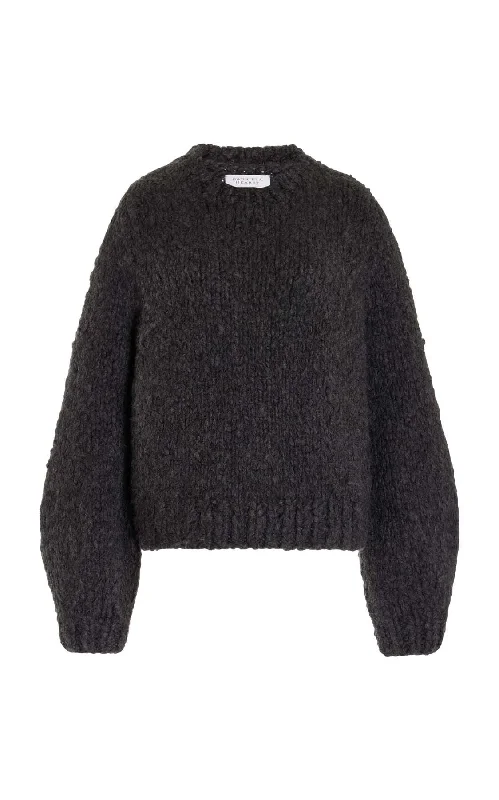 Odd Size Clearance Sale Clarissa Knit Sweater in Charcoal Welfat Cashmere