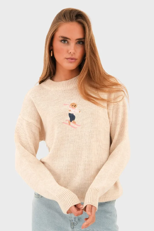 Redefining Women's Fashion "Hit the slopes" sweater beige