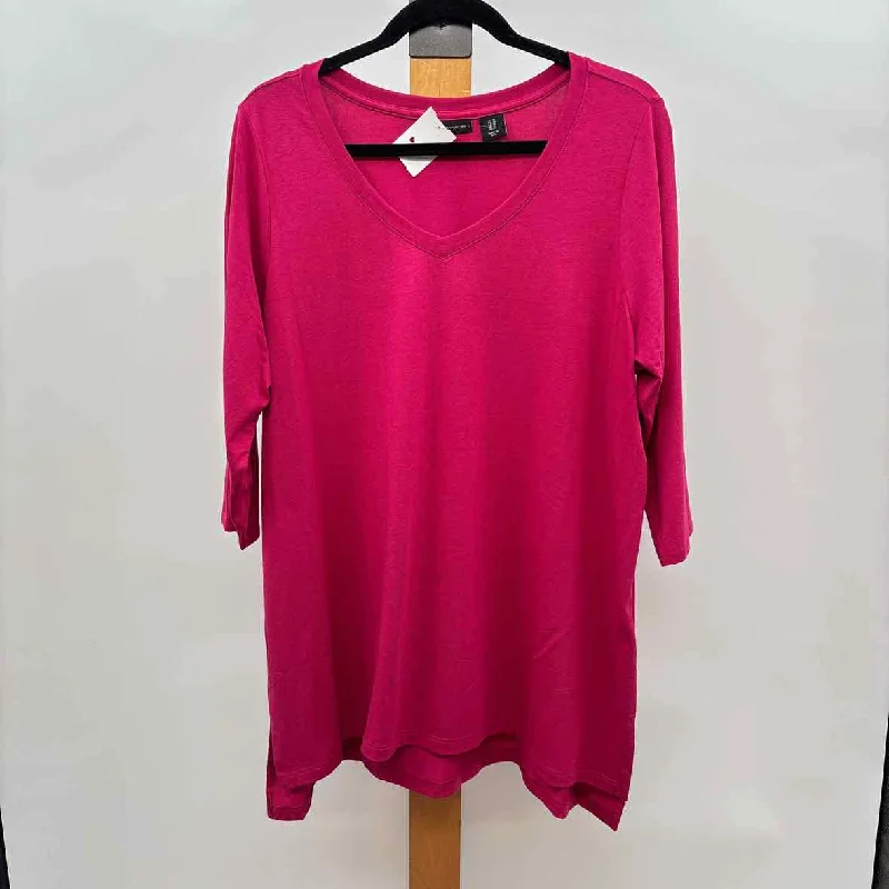 Special Offer Tahari Women's Size 1X Magenta Solid Tunic