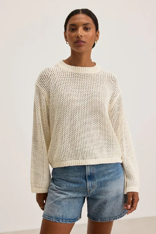 Celebrate With Big Savings KANAN COTTON CASHMERE MESH SWEATER