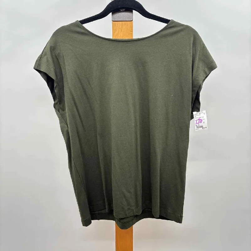 Elevated Style Loft Women's Size M Green Solid Short Sleeve Shirt