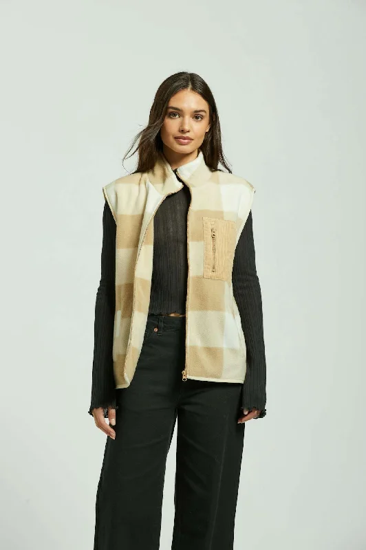 Now On Sale For Chic Urban Styles Arctic Fleece Vest - Sand
