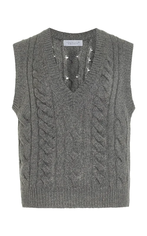 Anniversary Sale Selsey Knit Top in Dark Grey Multi Cashmere