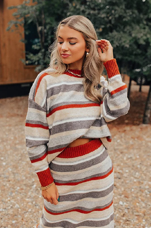 Luxe Layering Women's Active Garments For Workouts Mulled Wine Stripe Sweater