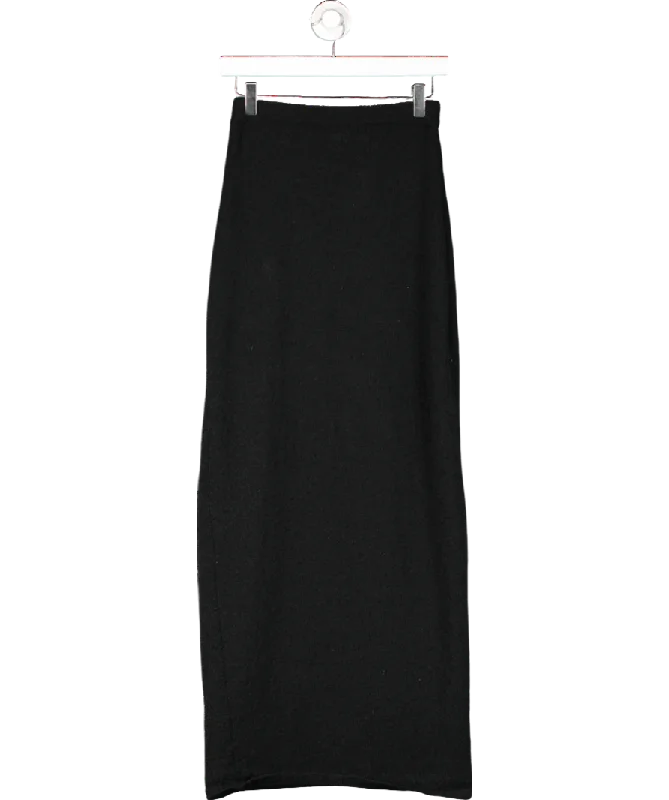 Hollywood Glam Award - Show Style BOA Black Crochet Knit Maxi Skirt UK XS