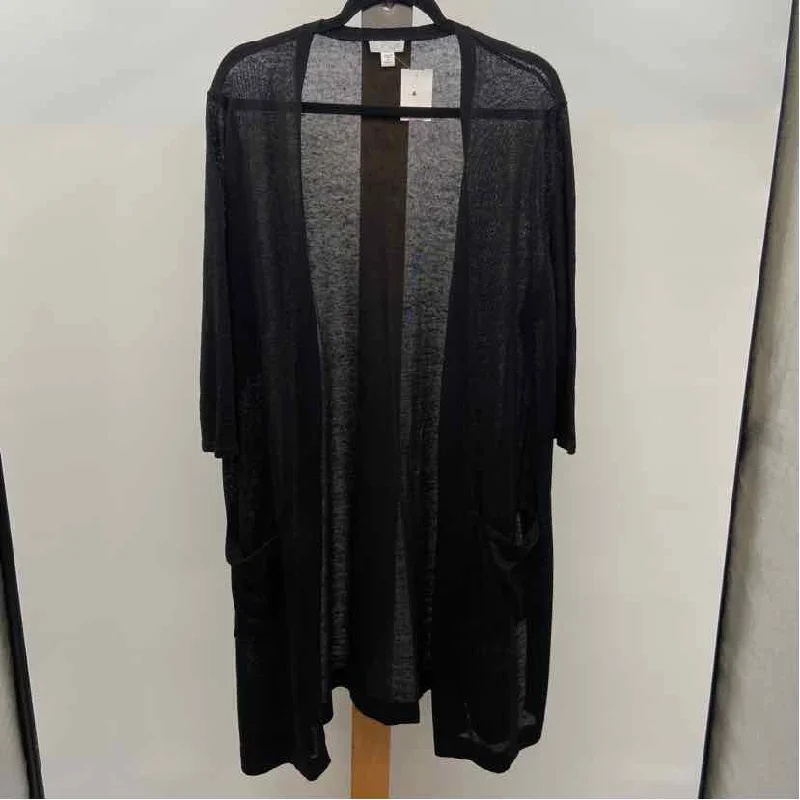 Vibrant Femme Fashion JJill Women's Size 2X Black Solid Cardigan