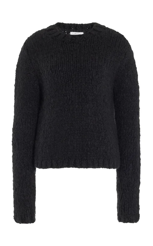 Seasonal Picks Dalton Knit Sweater in Black Welfat Cashmere