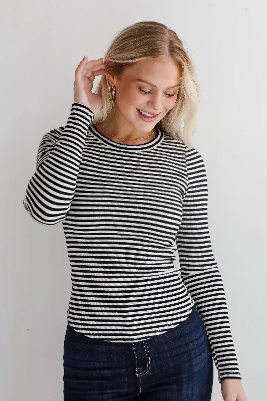 Seasonal Trends FINAL SALE - Ashley Striped Ribbed Knit Top