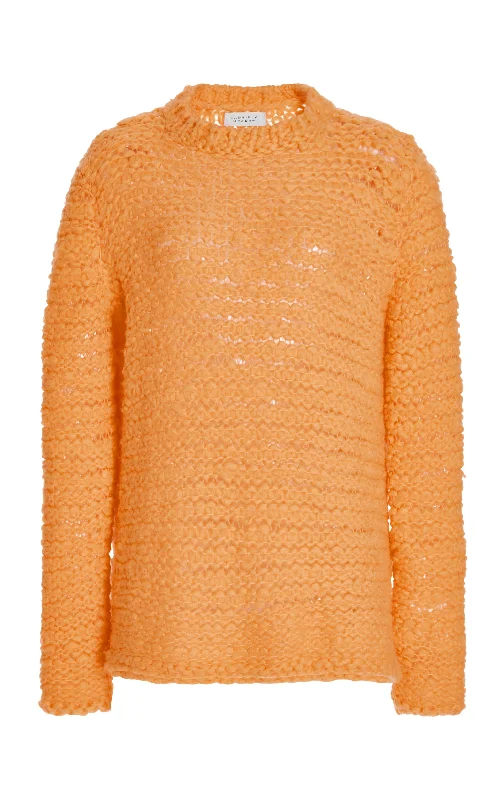 Trendy Pulse Larenzo Knit Sweater in Fluorescent Orange Welfat Cashmere