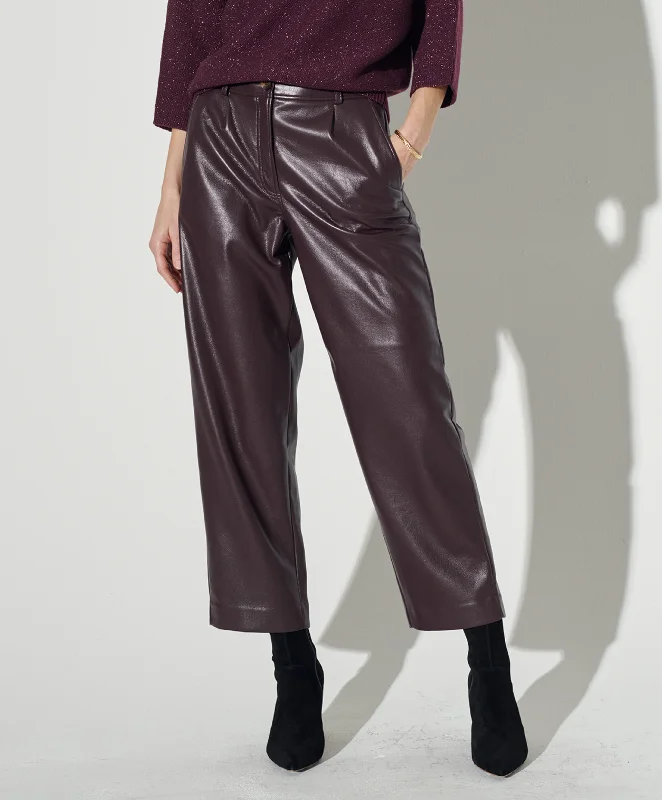 Stylish Savings Slouchy Vegan Leather Trouser