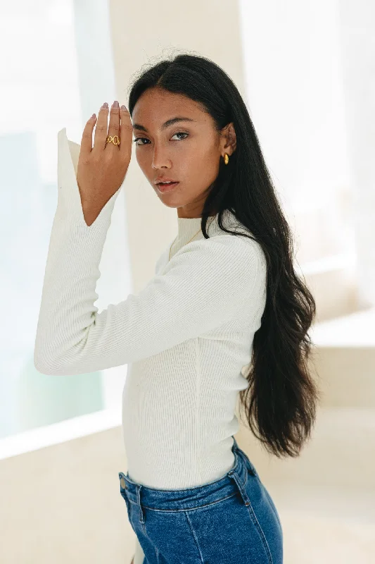 Browse Our Top Products Vikki Off-White Long Sleeve Knit Top