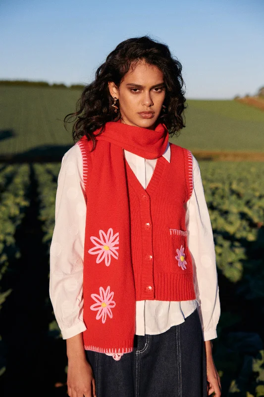 Comfort Centric Apparel Daisy Applique Vest