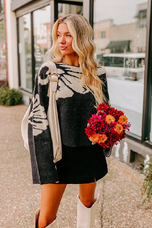 Fashion Forward, Function First Women's Clothes For Outdoor Events Chai Latte and Chit Chat Knit Sweater in Black