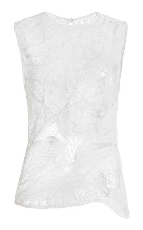 Mega Sale Thiago Crochet Top in White Cotton