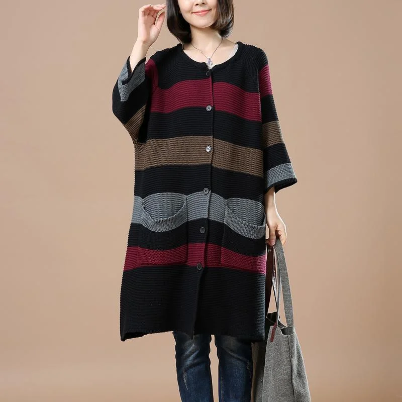 Essentials On Sale Black sweater coat plus size cardigans