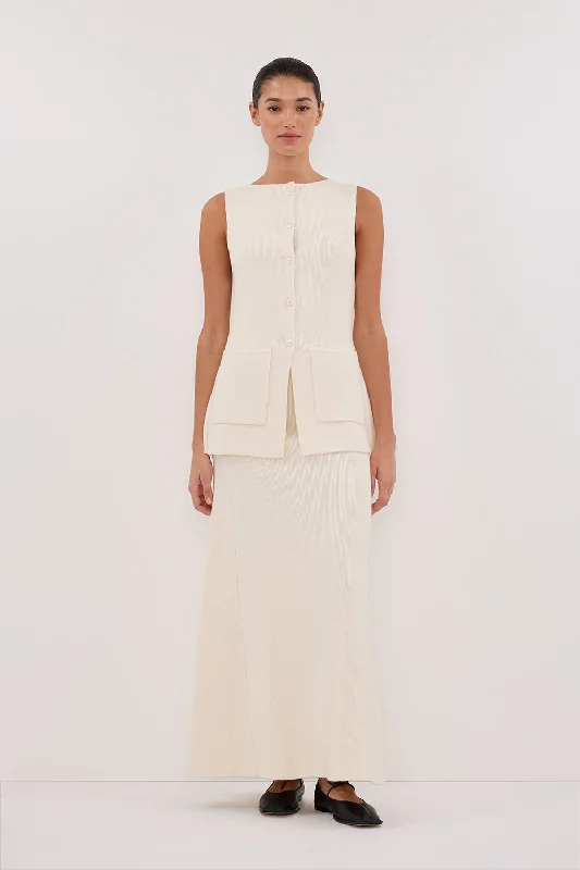 Limited Stock AVA CREAM LONGINE KNIT VEST 