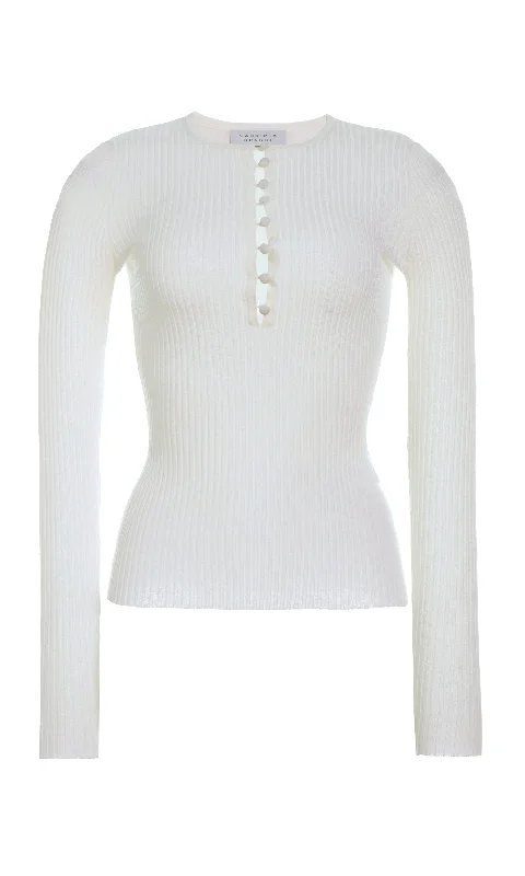 Wardrobe Refresh Mirta Knit Sweater in Ivory Merino Wool