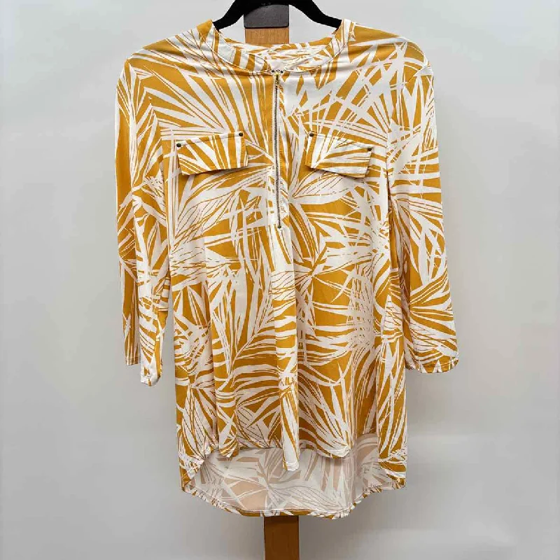 Weekend Special fyve Women's Size M Mustard Yellow Leaf Tunic