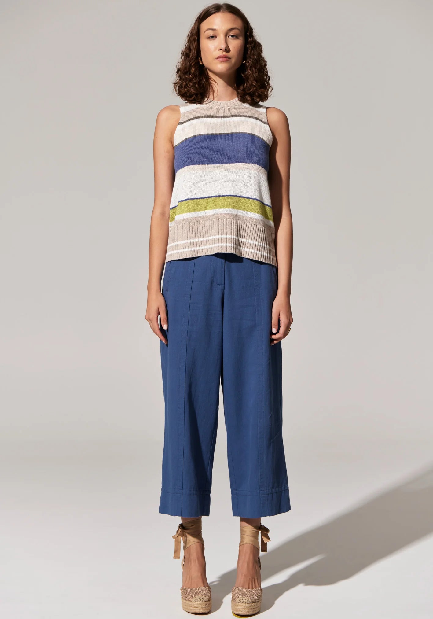 Casual Elegance Pol Estel Stripe Knit Tank - Blue Multi