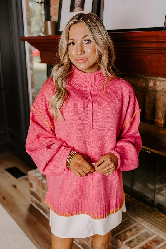 Best Seller Charming Women's Holiday Apparel Cuddle Season Knit Sweater in Pink